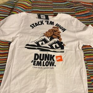 Nike White  with Graphic Print stack them high extra large double side T-shirt